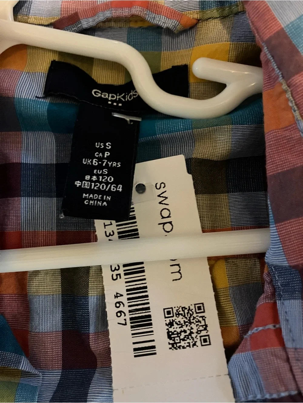 GAP Kids Multicolor Plaid Short Sleeve Button-Up